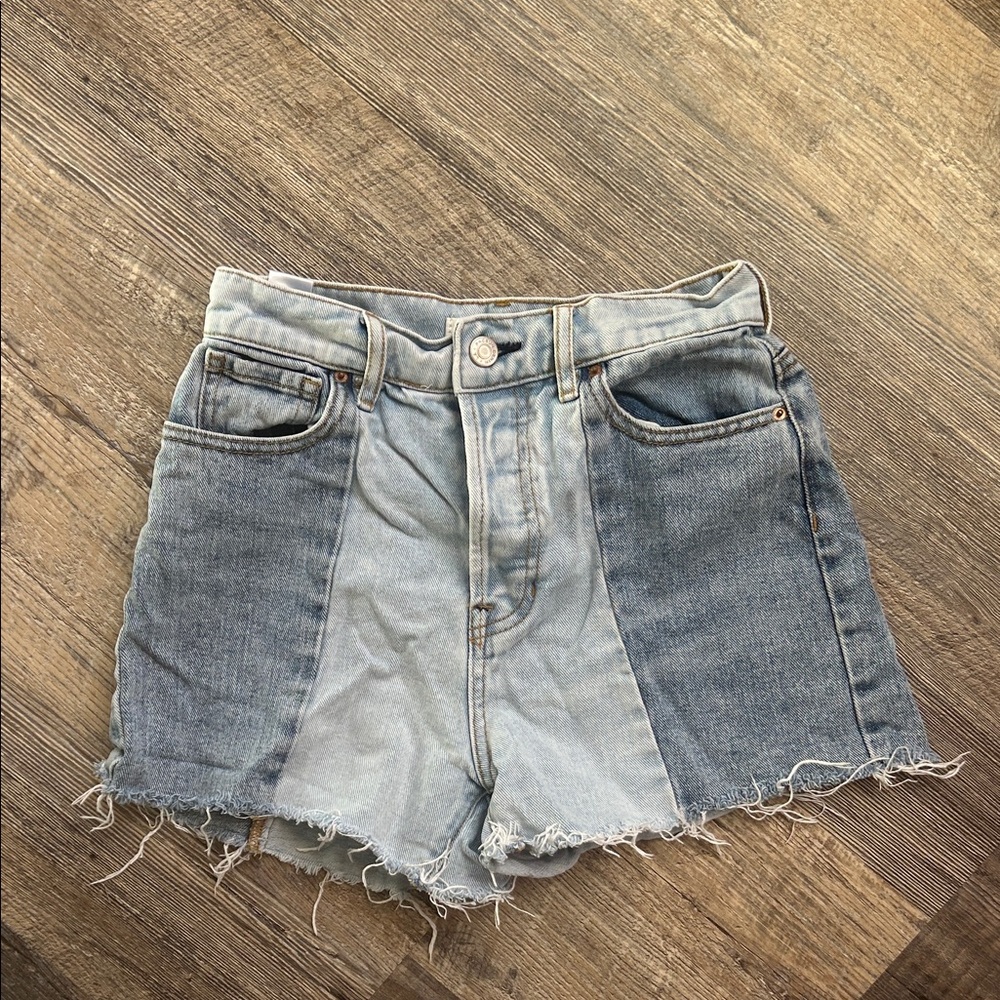 PacSun Blue Patchwork Jean Shorts